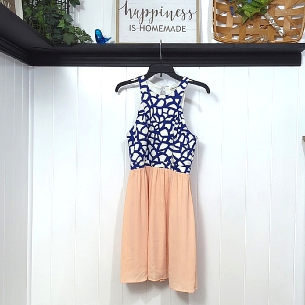 Jealous Tomato Blue and Peach Dress